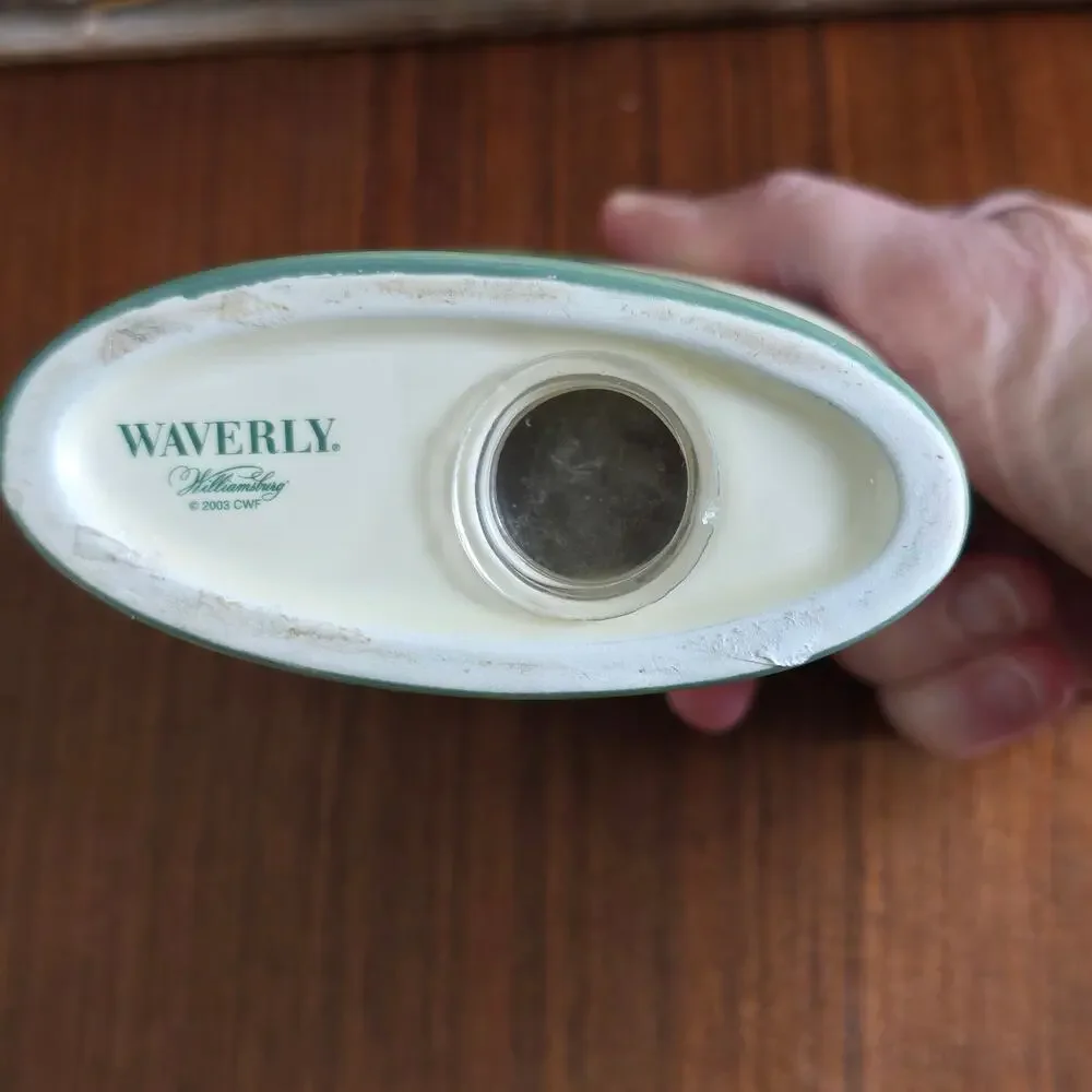 Vintage Waverly Garden Images Toothbrush Holder Green Cream Garden Cottagecore